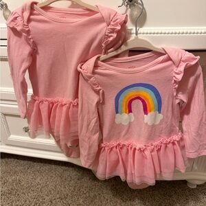 Set of 2 Cat & Jack Tulle Bodysuits 12M